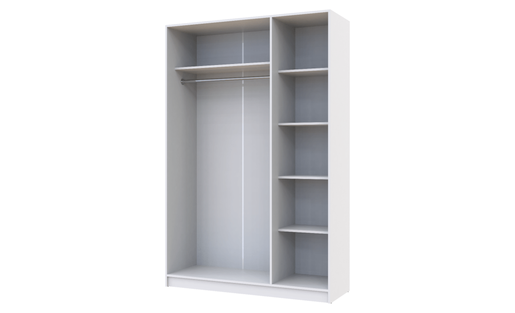 Kleiderschrank Doros Promo mit Drehtüren Weiß 3 Türen 135x48x204 (80737071)