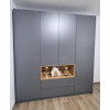 Kleiderschrank Doros Dale Anthrazit/Ewok Eiche 4 Türen 206x52x220 (44900527)