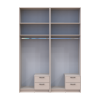 Kleiderschrank mit Aufsatz Doros Rondi Kaschmir 2+2 Türen 164x52x236 (42005628)