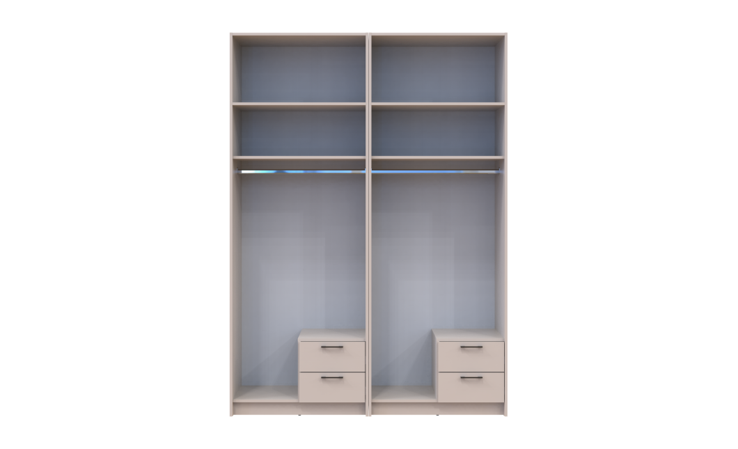 Kleiderschrank mit Aufsatz Doros Rondi Kaschmir 2+2 Türen 164x52x236 (42005628)