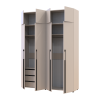 Kleiderschrank mit Schubladen und Aufsatz Doros Kasper Kaschmir 2+2 Türen 180x48x245 (42005542)