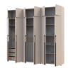 Kleiderschrank mit Schubladen, Regalen und Aufsatz Doros Kasper Kaschmir 2+2+2 Türen 270x48x245 (42005732)