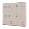 Kleiderschrank mit Aufsatz Doros Rondi Kaschmir 3+3 Türen 242x52x236 (42005634)