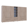 Kleiderschrank Doros Gelar Sonoma Eiche 4+4 Türen Säulenschrank 370x49,5x203,4 (42005185)