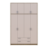 Kleiderschrank Doros Rondi mit Drehtüren mit Oberschrank Artisan Eiche / Kaschmir 4 Türen 160x52x260 (42005194)
