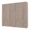 Kleiderschrank Doros Gelar Set mit Drehtüren Sonoma Eiche 3+3 Türen 232,4x49,5x203,4 (42002125)