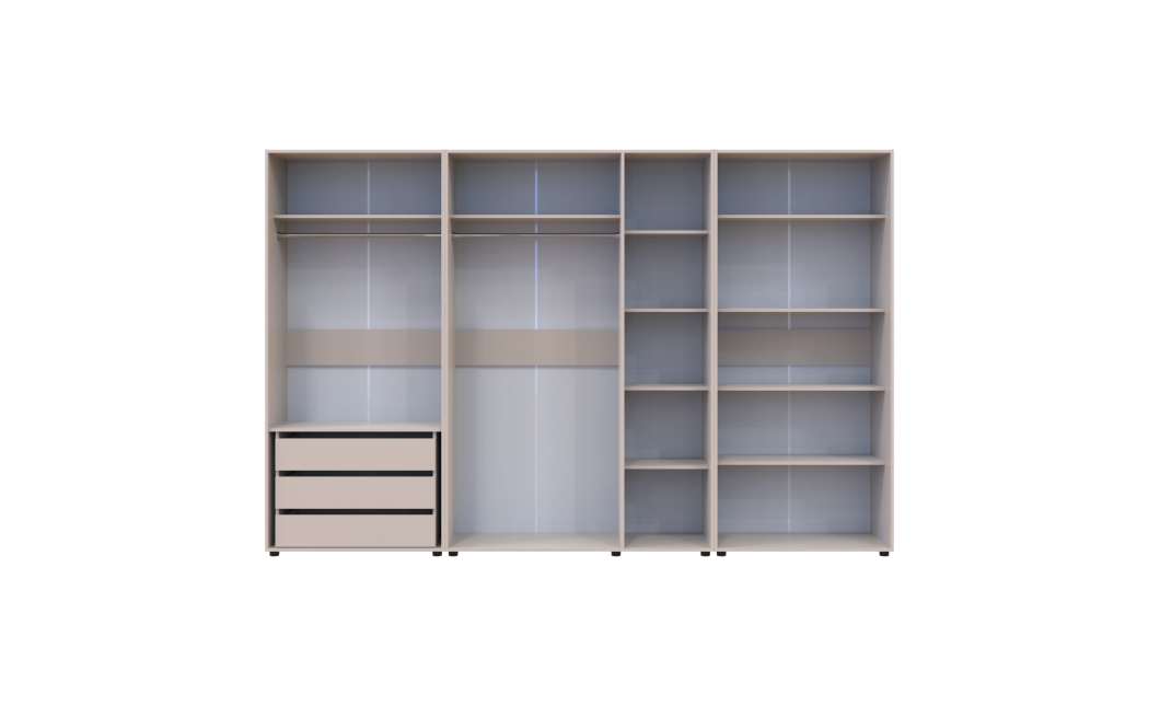 Kleiderschrank mit Regalen und Schubladen Doros Kasper Kaschmir 2+3+2 Türen 315x48x204 (42005738)