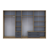 Kleiderschrank mit Spiegel Doros Rondi Artisan Eiche/Graphit 3+4 Türen 281x52x195 (42005697)