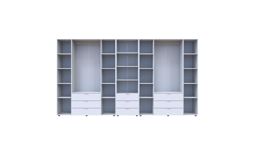 Kleiderschrank Doros Gelar Weiß 4+4 Türen Säulenschrank 370x49,5x203,4 (42005167)