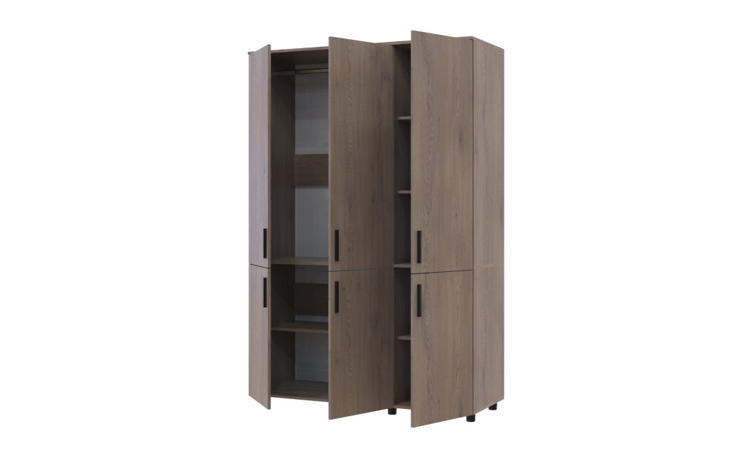 Kleiderschrank Doros Thorn Cremona Cannolo 3 Türen Kleiderstange 135x51,6x200 (44900475)