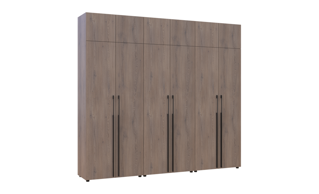 Kleiderschrank mit Schubladen, Regalen und Aufsatz Doros Kasper Cremona Cannolo 2+2+2 Türen 270x48x245 (42005733)