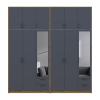 Kleiderschrank mit Spiegel und hohem Aufsatz Doros Rondi Artisan Eiche/Graphit 3+3 Türen 242x52x260 (42005719)
