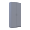 Kleiderschrank Doros Promo mit Drehtüren Grau 2 Türen 90x48x204 (80737764)