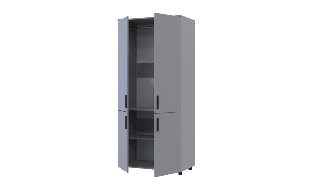 Kleiderschrank Doros Thorn Grau 2 Türen Kleiderstange 90x51,6x200 (44900439)