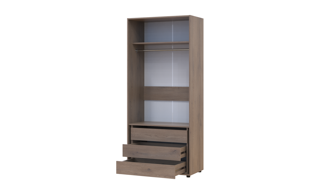 Kleiderschrank mit Schubladen Doros Kasper Cremona Cannolo 2 Türen 90x48x204 (42005533)