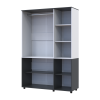 Kleiderschrank Doros Thorn Anthrazit/Weiß 3 Türen Kleiderstange 135x51,6x200 (44900515)