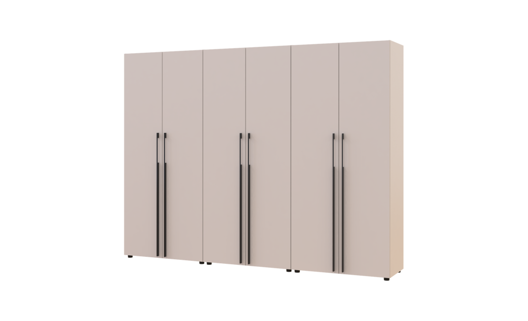 Kleiderschrank mit Regalen und Schubladen Doros Kasper Kaschmir 2+2+2 Türen 270x48x204 (42005730)