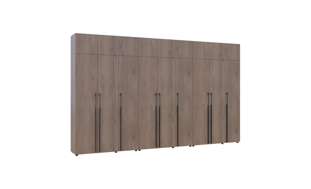 Kleiderschrank mit Schubladen, Regalen und Aufsatz Doros Kasper Cremona Cannolo 3+3+3 Türen 405x48x245 (42005737)