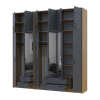 Kleiderschrank mit Spiegel und hohem Aufsatz Doros Rondi Artisan Eiche/Graphit 2+4 Türen 242x52x260 (42005717)
