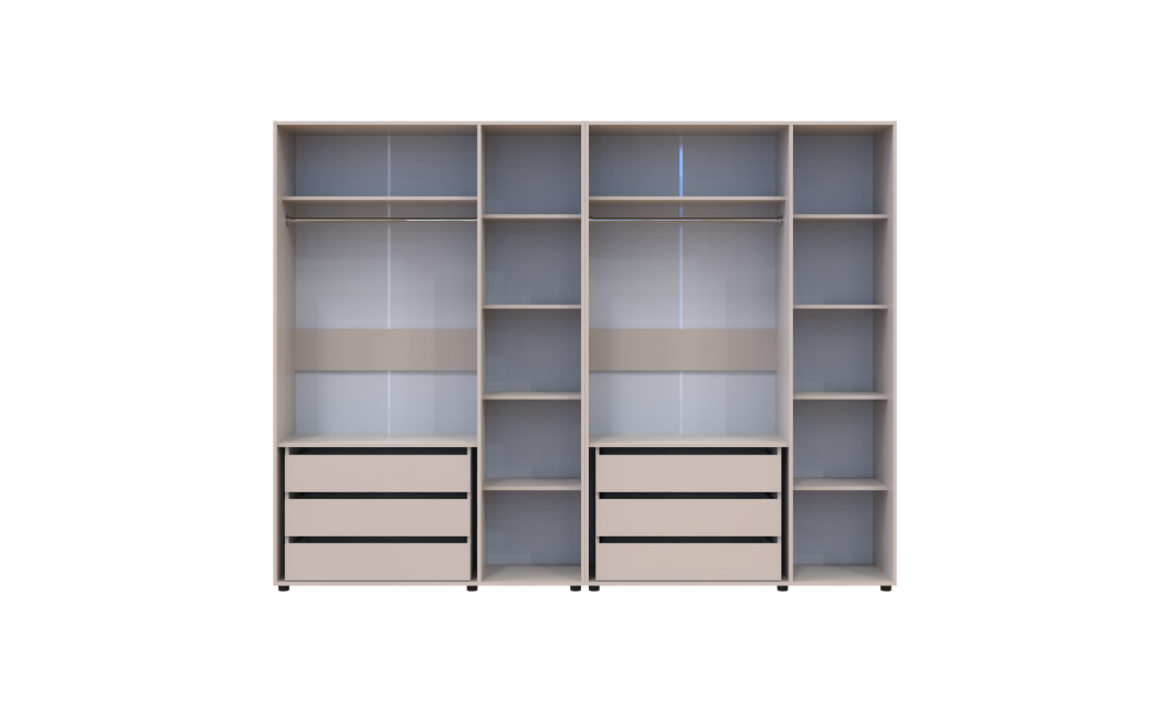 Kleiderschrank mit Schubladen Doros Kasper Kaschmir 3+3 Türen 270x48x204 (42005572)
