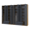 Kleiderschrank mit Aufsatz Doros Rondi Artisan Eiche/Graphit 4+4 Türen 320x52x236 (42005710)