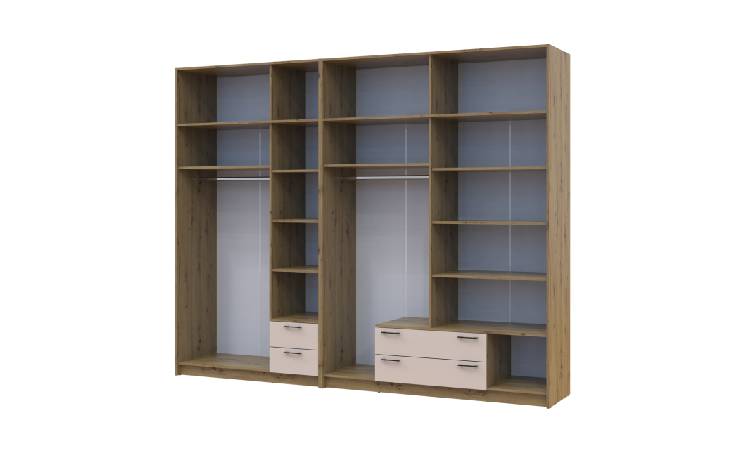 Kleiderschrank mit Aufsatz Doros Rondi Artisan Eiche/Kaschmir 3+4 Türen 281x52x236 (42005672)