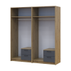 Kleiderschrank Doros Rondi Artisan Eiche/Graphit 2+2 Türen 164x52x195 (42005688)
