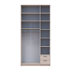 Kleiderschrank Doros Rondi mit Drehtüren mit Oberschrank und Spiegel Kaschmir 3 Türen 121x52x260 (80738486)