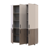 Kleiderschrank Doros Thorn Cremona Cannolo/Kaschmir 3 Türen Böden 135x51,6x200 (44900500)