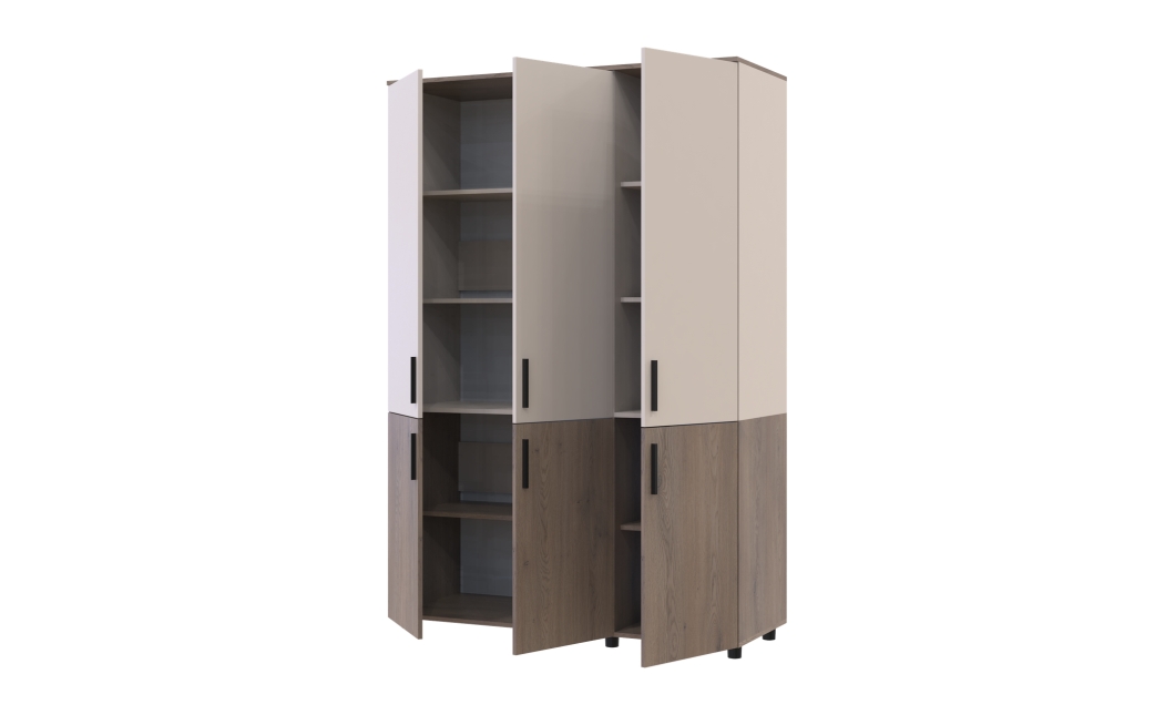 Kleiderschrank Doros Thorn Cremona Cannolo/Kaschmir 3 Türen Böden 135x51,6x200 (44900500)