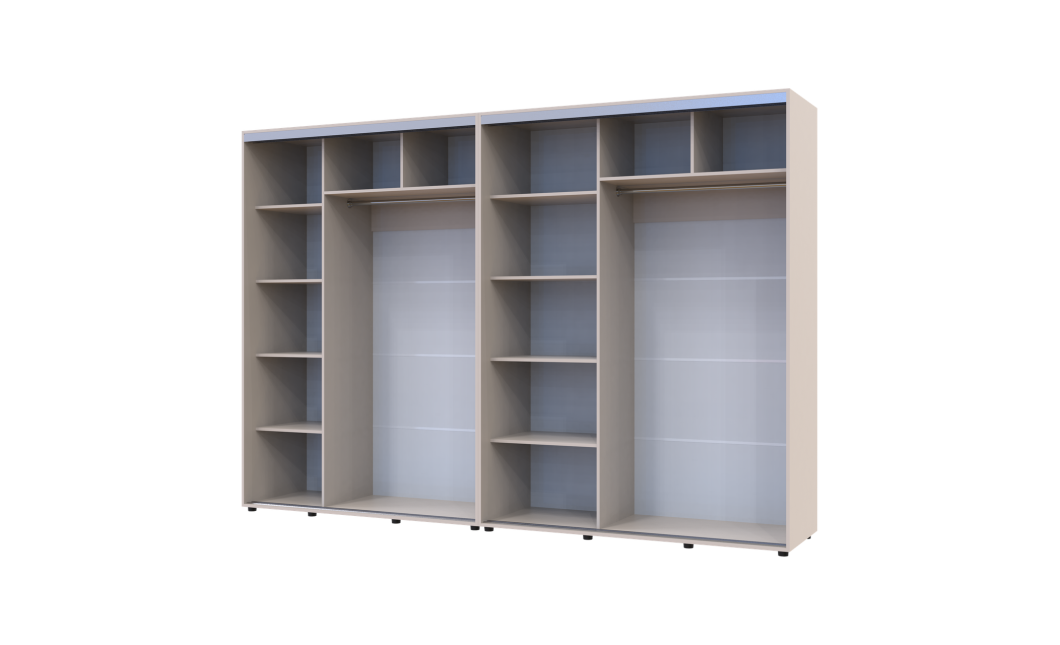 Kleiderschrank Doros Sigma Slim Schiebetüren Kaschmir 2+2 Türen 310x60x214.4 (42005609)