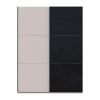 Kleiderschrank Doros G-Caiser Schiebetüren Kaschmir/Schwarz Glas 2 Türen 180x60x240 (42005323)