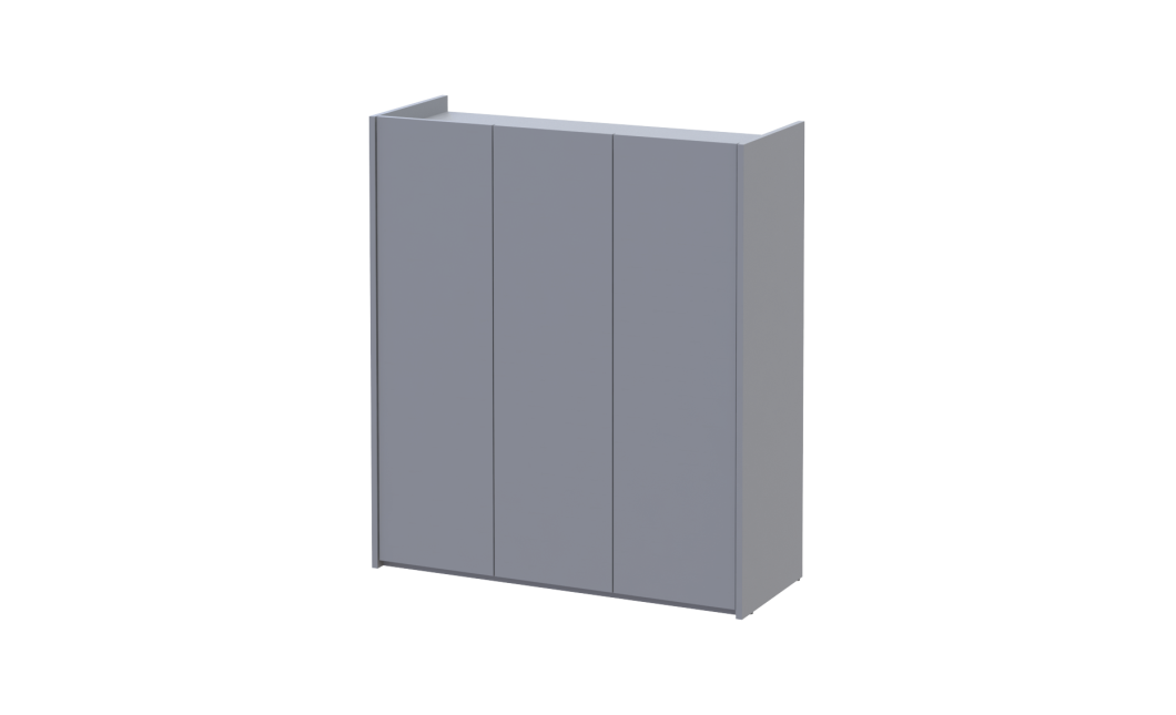 Schuhschrank Doros Kassel mit Spiegel Grau 3 Türen 97×40×110 (42005509)