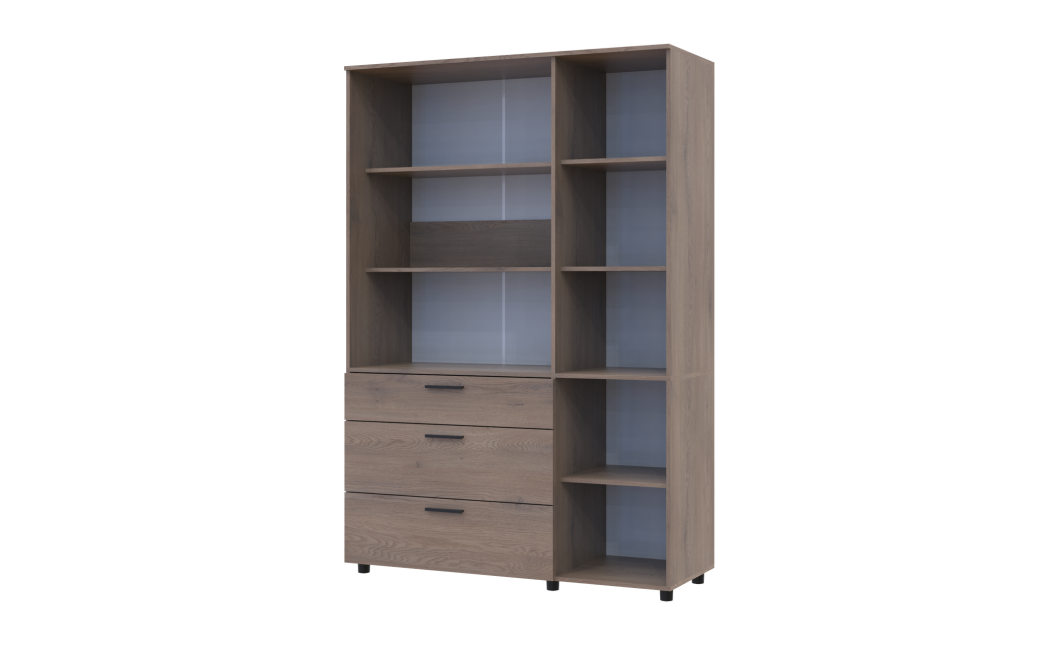 Kleiderschrank Doros Thorn Cremona Cannolo 3 Türen 3 Schubladen Böden 135x51,6x200 (44900478)