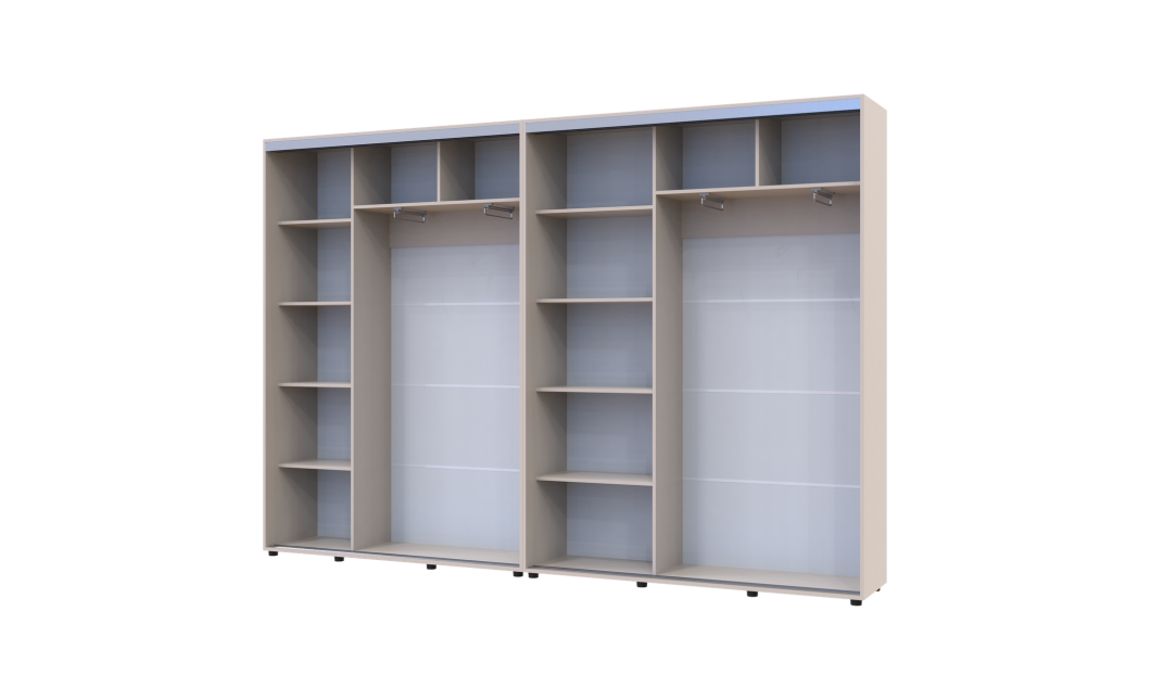 Kleiderschrank Doros Sigma Slim Schiebetüren Kaschmir 2+2 Türen 310x45x214.4 (42005608)