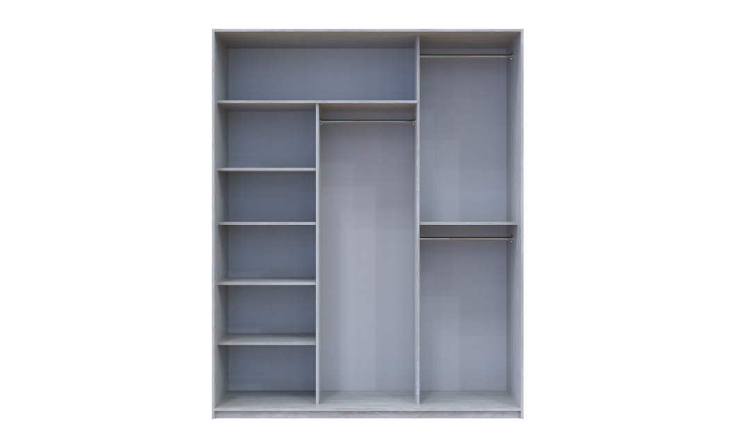 Kleiderschrank Doros City Light Natti Luc Schiebetüren 3 Türen 225x60x225 (80736526)