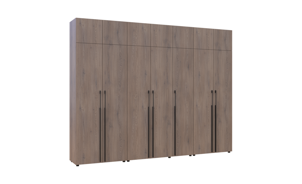 Kleiderschrank mit Schubladen, Regalen und Aufsatz Doros Kasper Cremona Cannolo 2+3+2 Türen 315x48x245 (42005741)