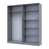 Kleiderschrank-Set Doros Promo Grau mit Regalen 2+2 Türen 180x48x204 (80737771)