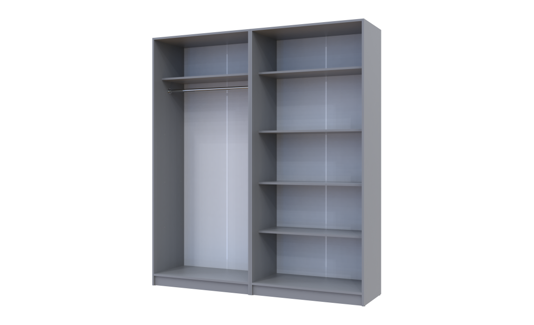 Kleiderschrank-Set Doros Promo Grau mit Regalen 2+2 Türen 180x48x204 (80737771)