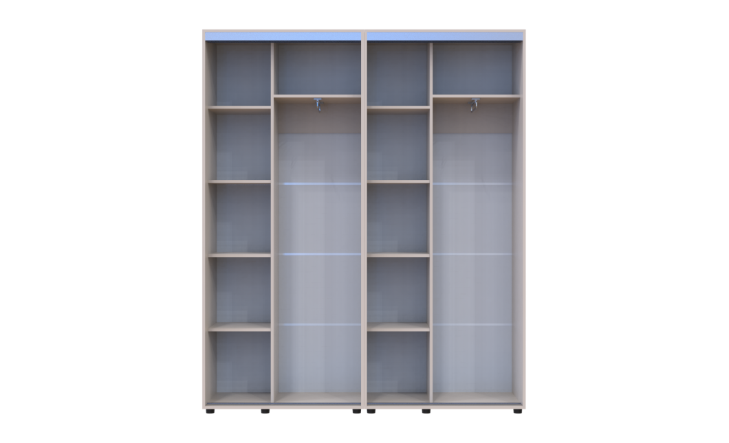 Kleiderschrank Doros Sigma Slim Schiebetüren Kaschmir 2+2 Türen 180x45x214.4 (42005582)