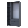 Drehtürenschrank Doros Gelar Graphitgrau 2 Türen mit Spiegel 116,5x49,5x203,4 (42002155)