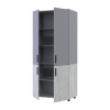 Kleiderschrank Doros Thorn Natti Kiefer/Grau 2 Türen Böden 90x51,6x200 (44900464)