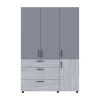 Kleiderschrank Doros Thorn Natti Kiefer/Grau 3 Türen 3 Schubladen Kleiderstange 135x51,6x200 (44900513)