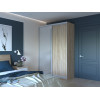 Kleiderschrank Doros City Light Schiebetüren Sonoma Eiche mit Spiegel 150x45x225 (42002037)
