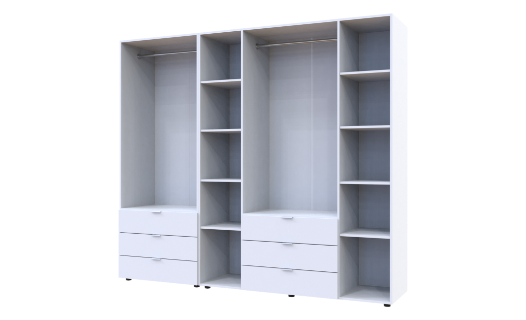 Kleiderschrank Doros Gelar Set Weiß 2+4 Türen 232,5x49,5x203,4 (42002124)