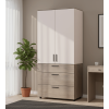 Kleiderschrank Doros Thorn Cremona Cannolo/Kaschmir 2 Türen 3 Schubladen Böden 90x51,6x200 (44900454)