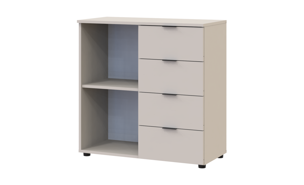 Kommode Doros Ron 1 Kaschmir 1 Türen 4 Schubladen 80x38x81 (41516043)