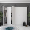 Kleiderschrank Doros Promo mit Drehtüren Weiß 3+3 Türen 270x48x204 (42005006)