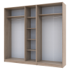 Kleiderschrank Doros Promo mit Drehtüren Sonoma Eiche 2+3 Türen 225x48x204 (42005003)