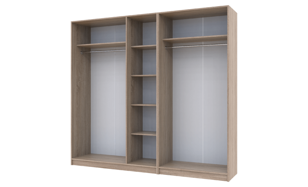 Kleiderschrank Doros Promo mit Drehtüren Sonoma Eiche 2+3 Türen 225x48x204 (42005003)